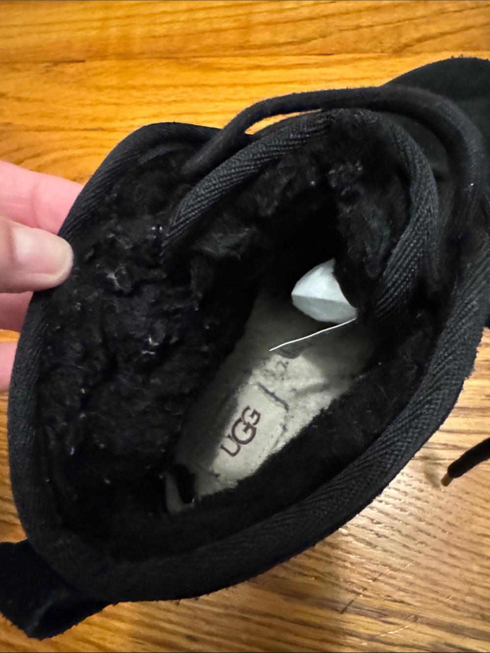 UGG Black Suede Fleece Lined Women's Chukka Ankle Booties - Picture 9 of 9